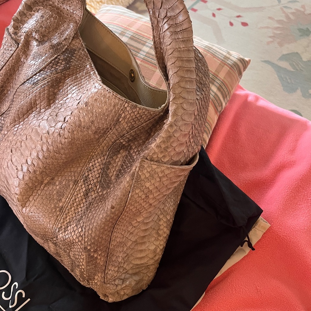Ted Rossi Tan Python Shoulder Bag - Picture 6 of 6